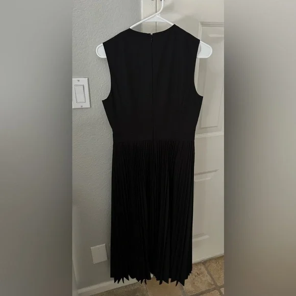 Theory Poplin Pleated Midi Dress Poplin Cotton Blend - Picture 6 of 9